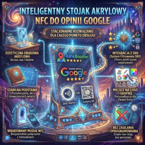 Inteligentny Stojak Akrylowy NFC do opinii Google